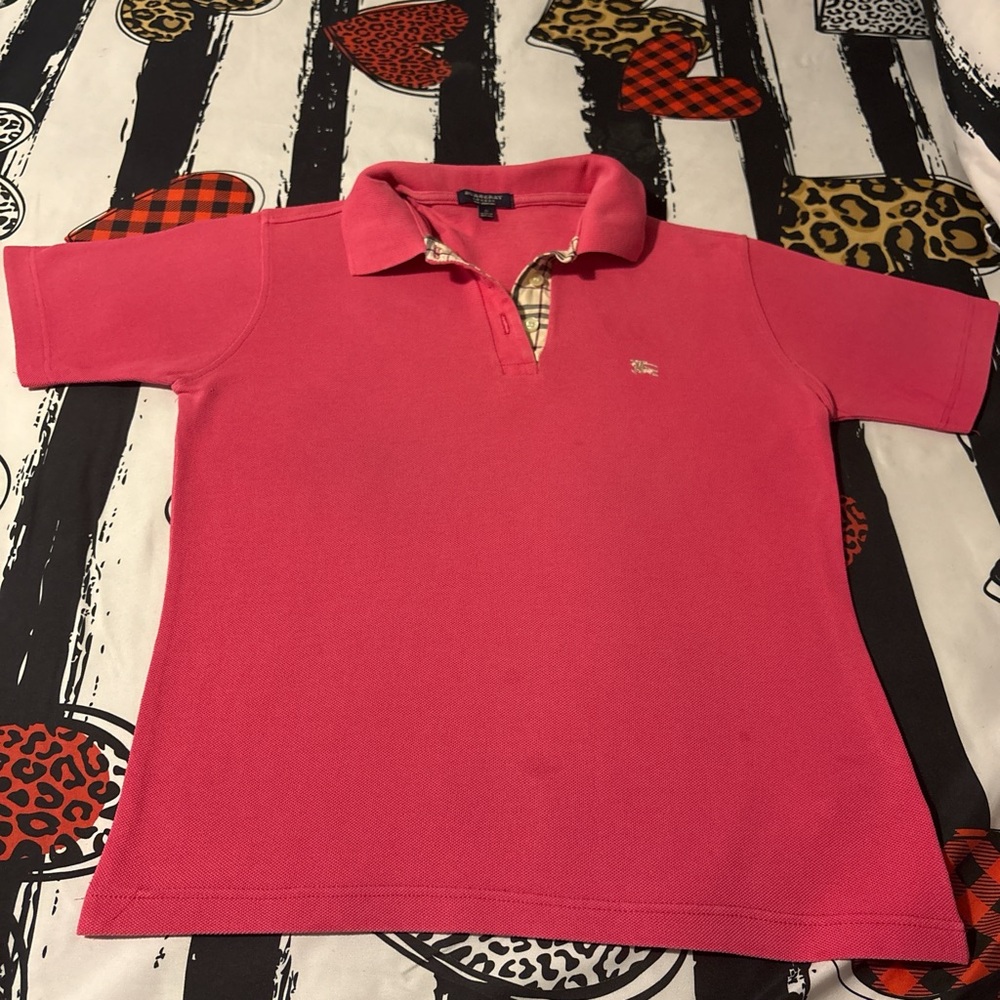 Pink BURBERRY Polo Shirt authentic 💯 % cotton